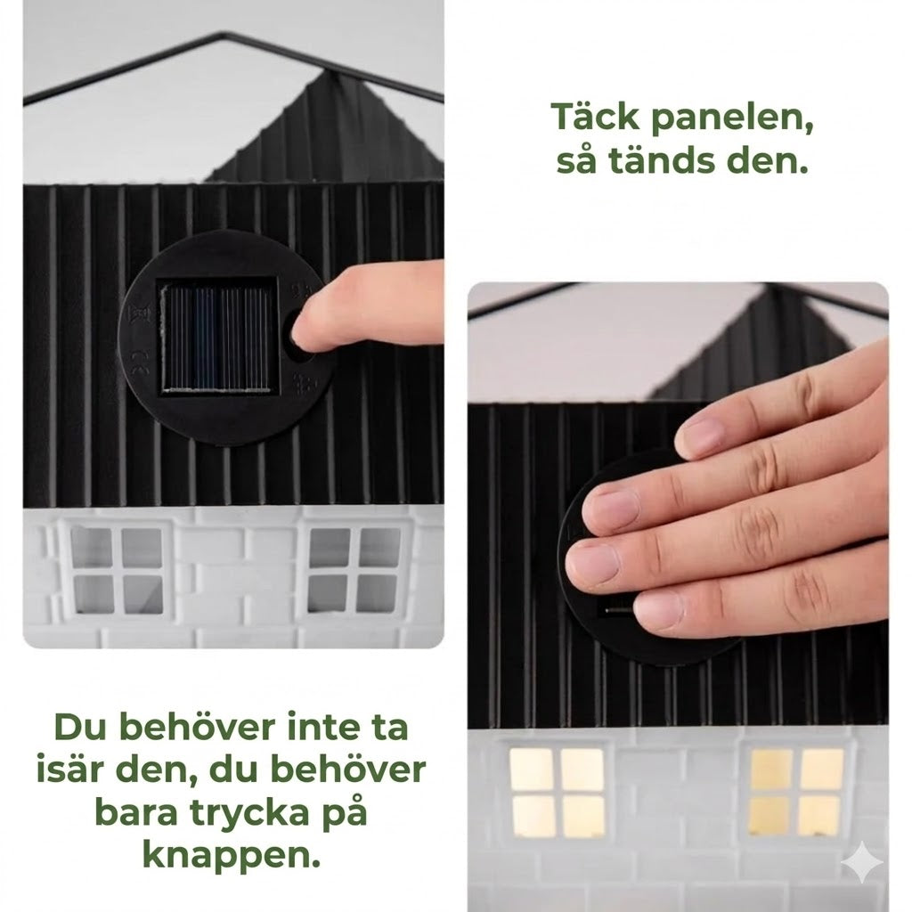 đïž Soldrivet fĂ„gelhus â automatisk belysning