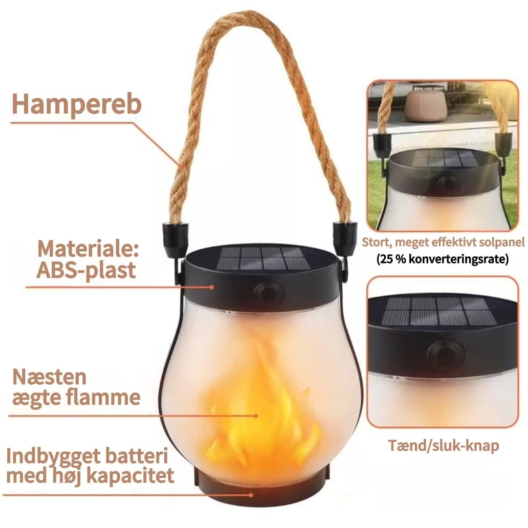 Dansende flammer solenergi-lanterne