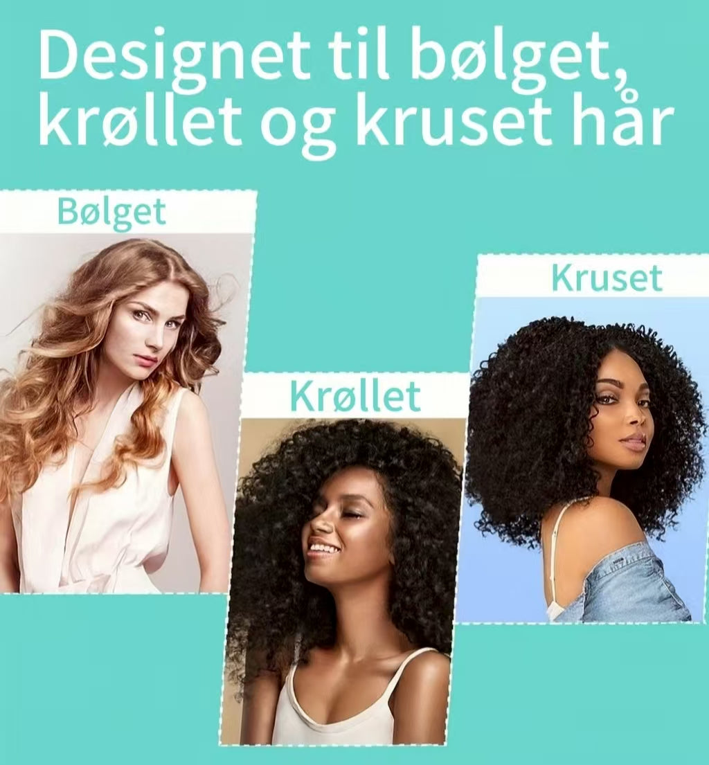 Forbedret krølle-definerende kam – for elastiske & krusfrie krøller
