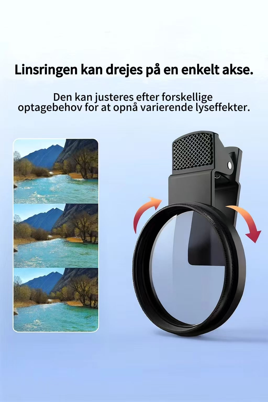 Ultratyndt linsefilter til eliminering af refleksioner – HD-filter til mobilfotografering
