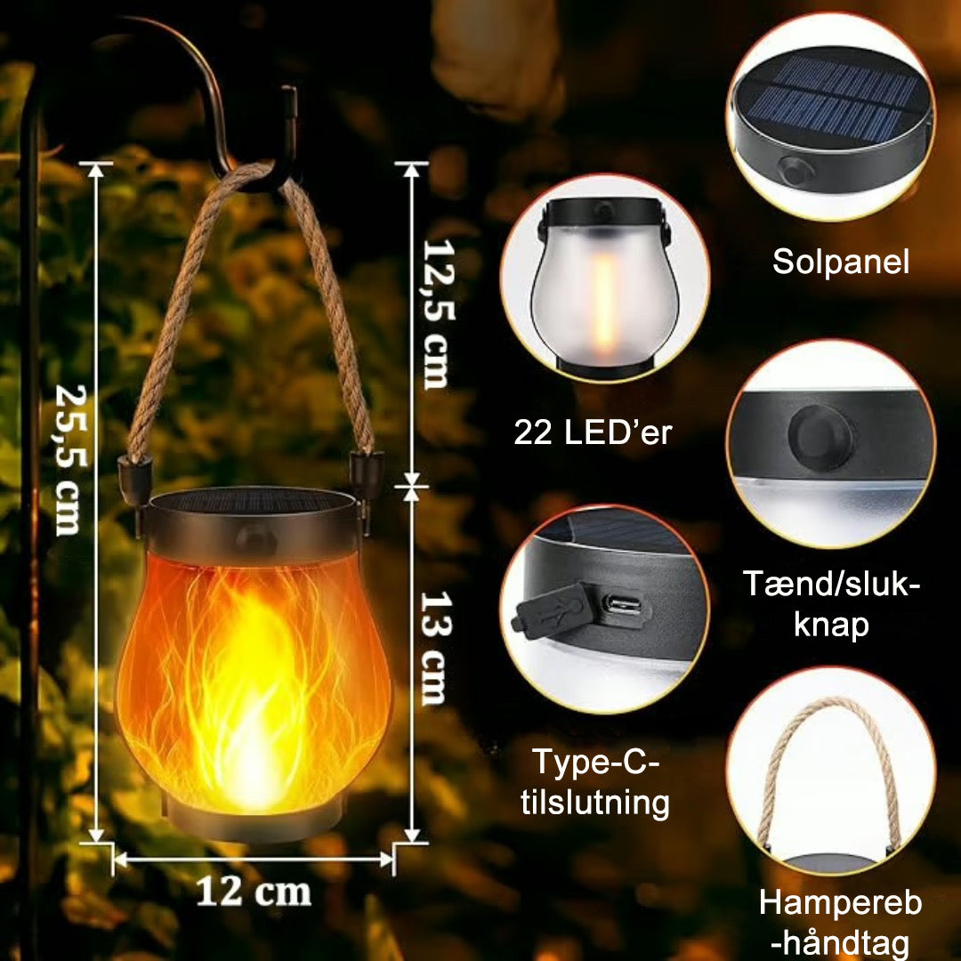 Dansende flammer solenergi-lanterne