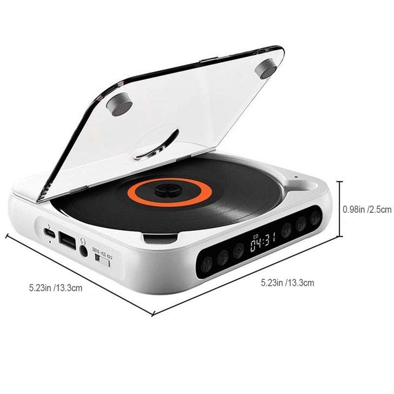 Bärbar CD-spelare med Bluetooth – uppladdningsbar Discman för bilen och på språng (Anti-Shock)