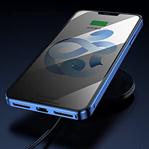 Magnetiskt integritetsskal för iPhone – 360° heltäckande skydd – Härdat integritetsglas – Dubbelsidigt stötskydd