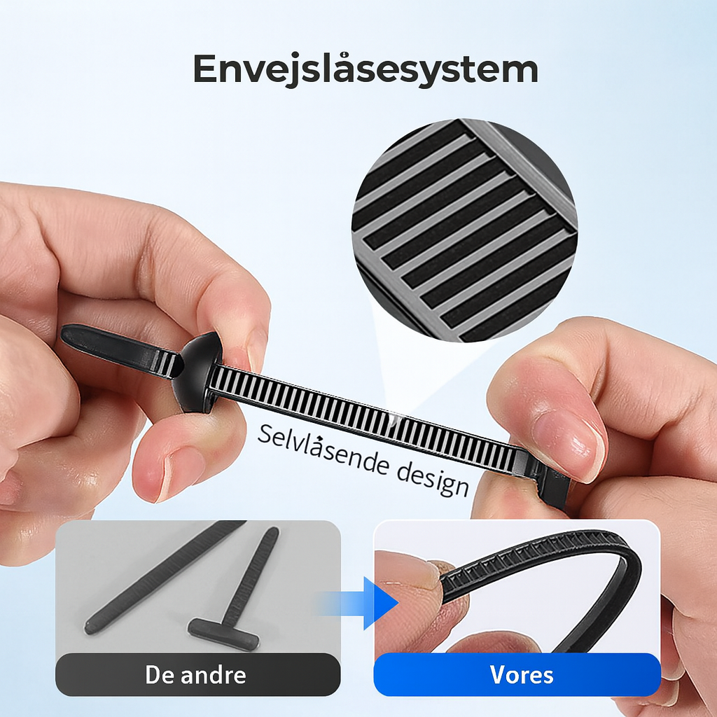 Genanvendelige nylon kabelbinder – 50-pak