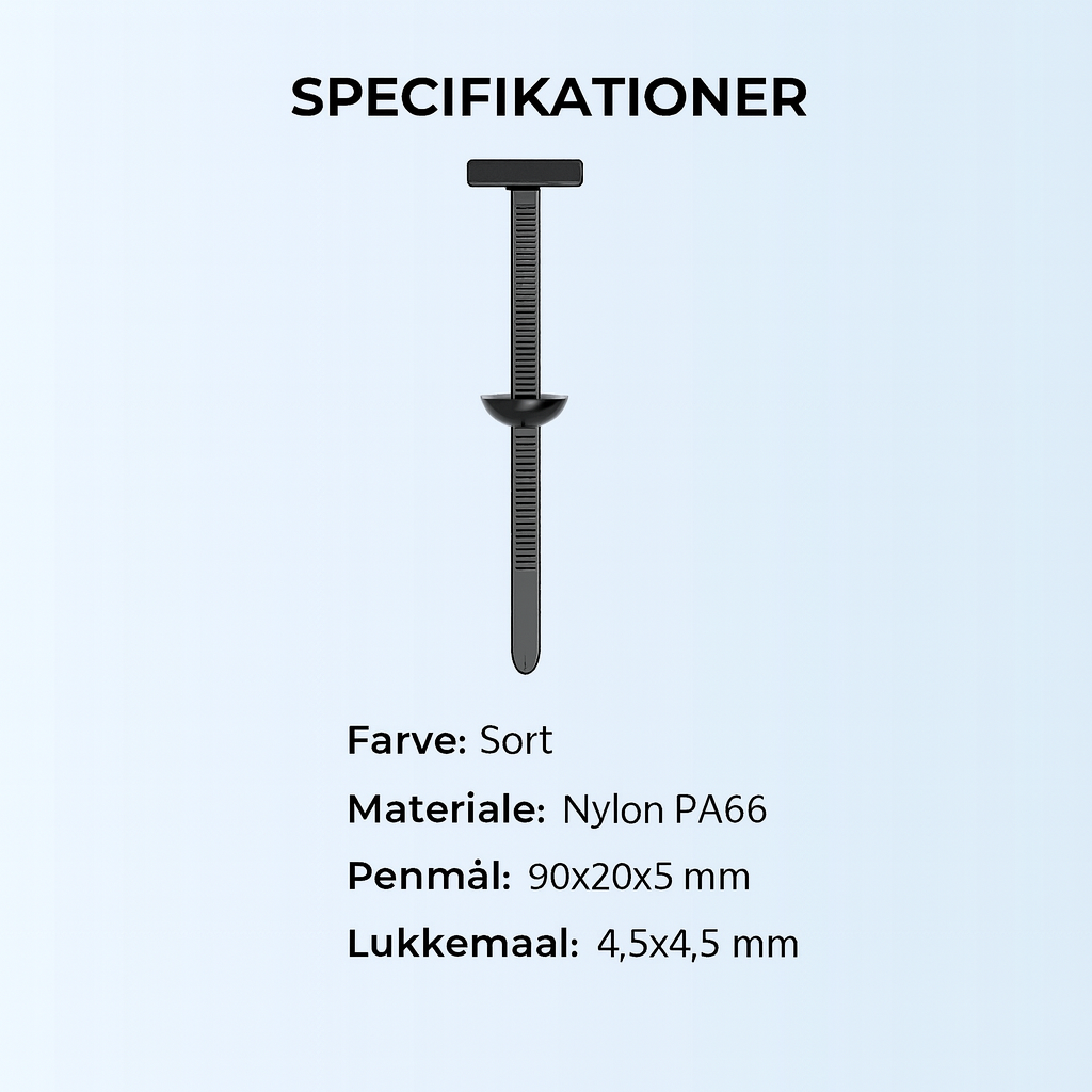 Genanvendelige nylon kabelbinder – 50-pak