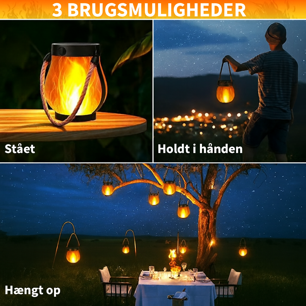 Dansende flammer solenergi-lanterne