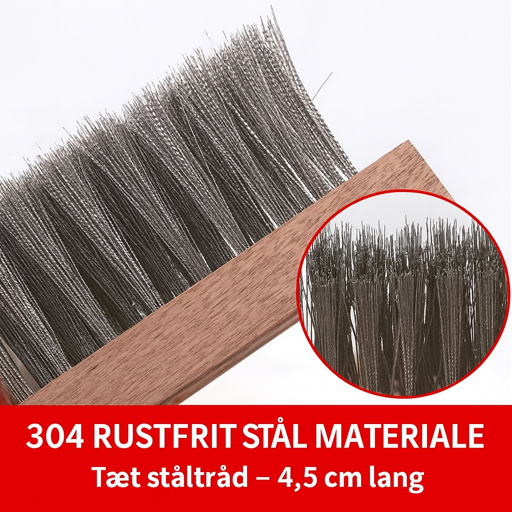 Rustfrit ståltråd rensebørste