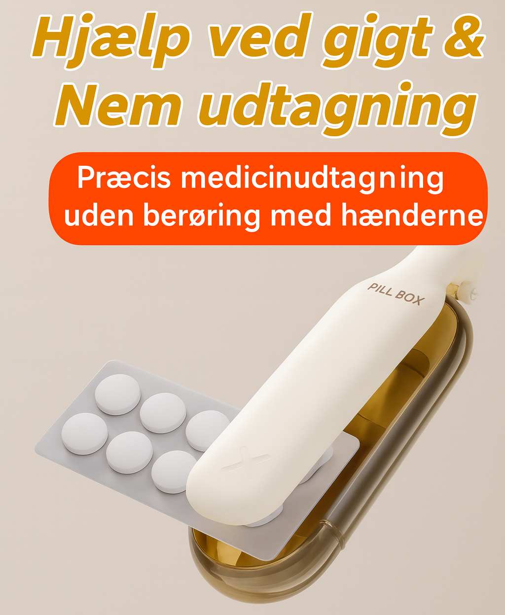 2-i-1 bærbar pilleknuser og opdelt pilleæske