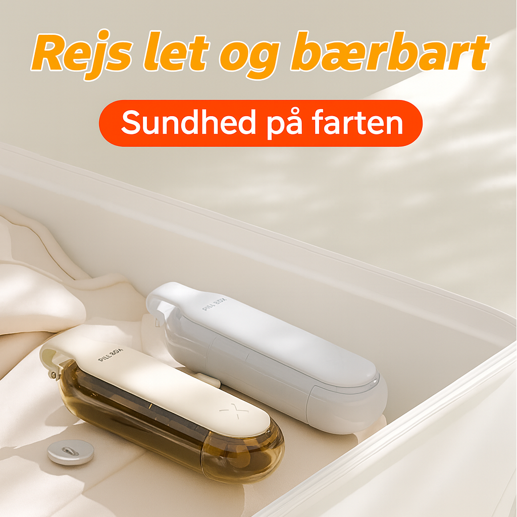 2-i-1 bærbar pilleknuser og opdelt pilleæske