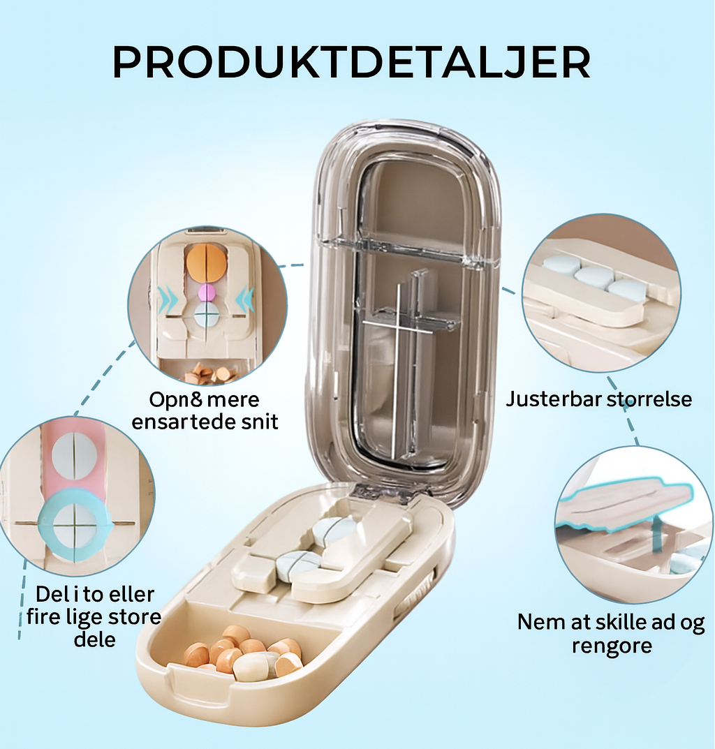 Bærbar pilledeler – sikker & præcis