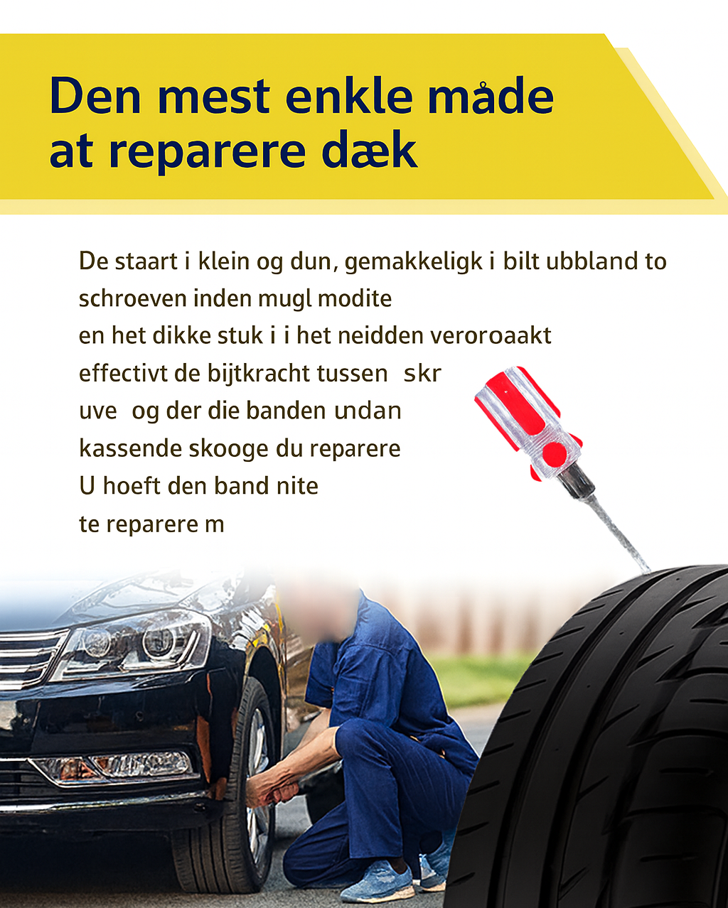 Vakuum dækreparation gummipropper