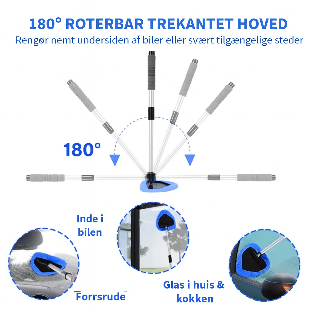 Ruderenser til Bilen – Udtrækbar & 180° Drejelig