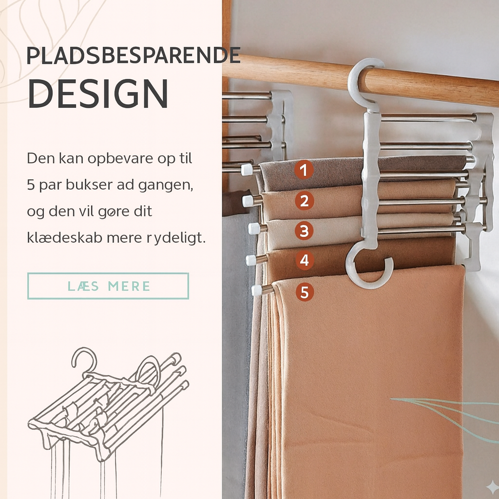 Multifunktionelt buksestativ – få styr på din garderobe