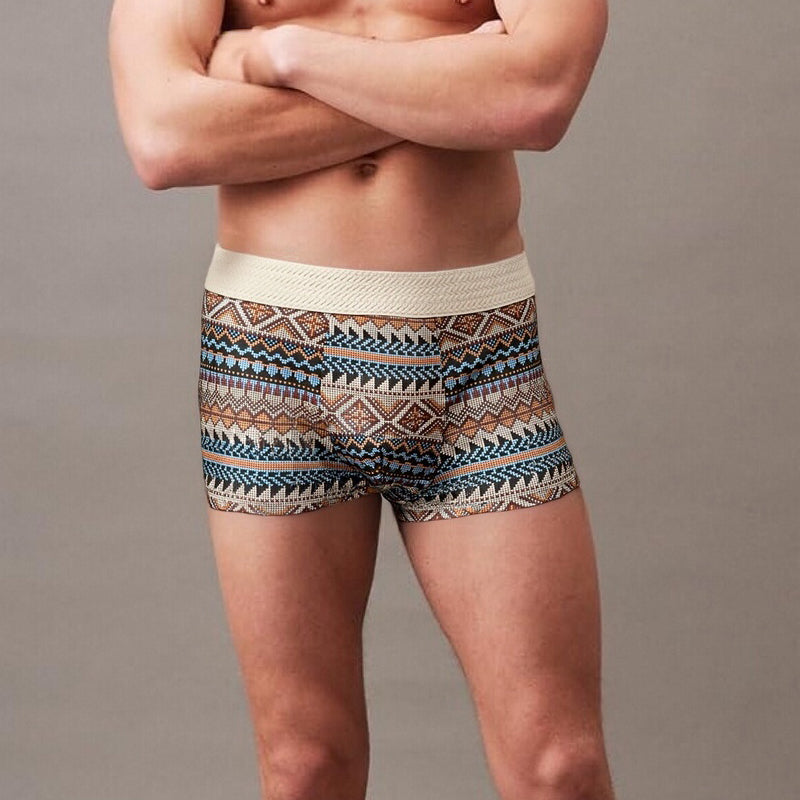 Åndbare herreboxershorts med geometrisk mønster – 1 sæt (3 stk.)