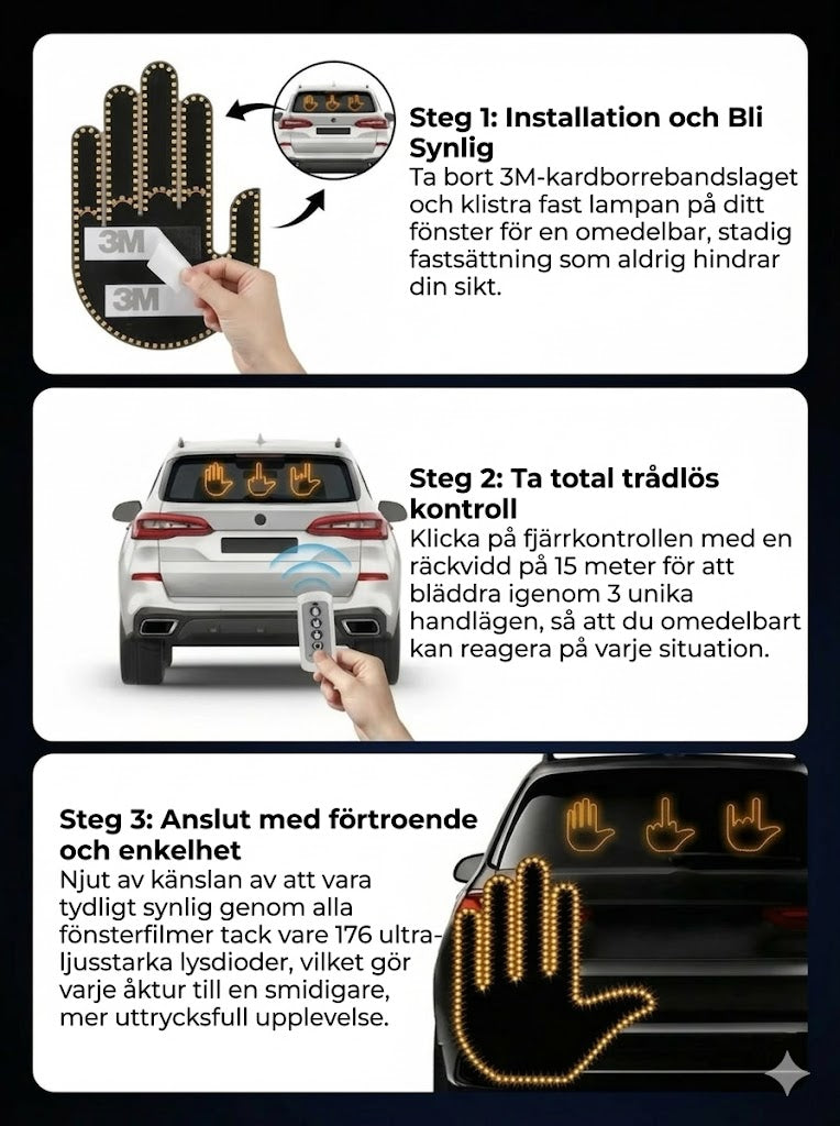 Lysande billykta i handform