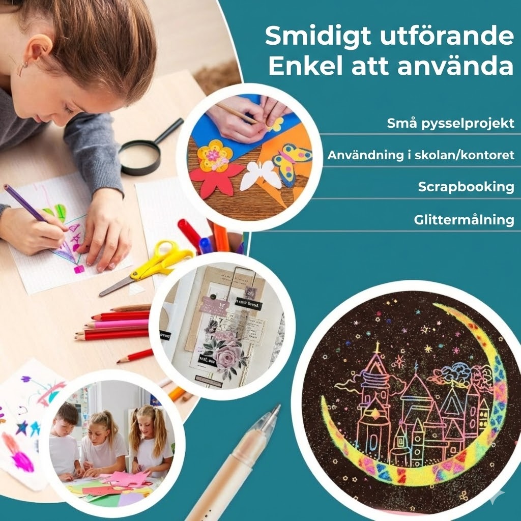 Limpenna med fin spets – precisions lim för scrapbooking och korttillverkning (6-pack)