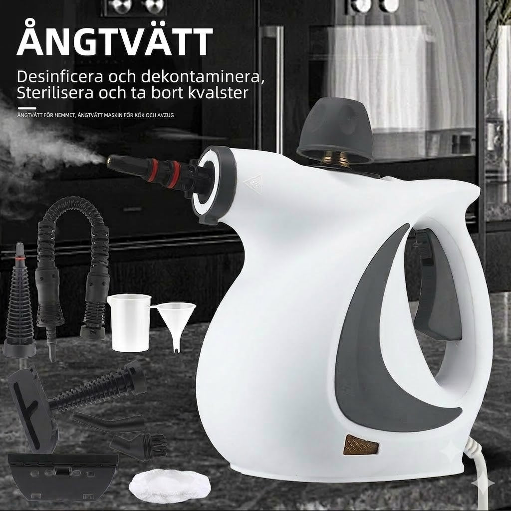 Ångtvätt – kraftfull handhållen ångrengörare för djuprengöring.