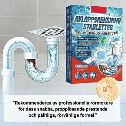 🚽 Tabletter för snabb avloppsrensning – lämpliga för kök, badrum och avlopp.