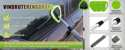 Teleskopiskt fönsterskrapa set – utdragbart handtag med tvättdel och skrapa