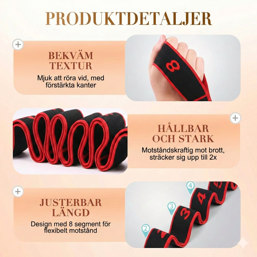 Långt motståndsband – yogaband för pilates och stretching (träningsband)