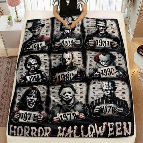 Blødt Fleece Tæppe med Horror-tema