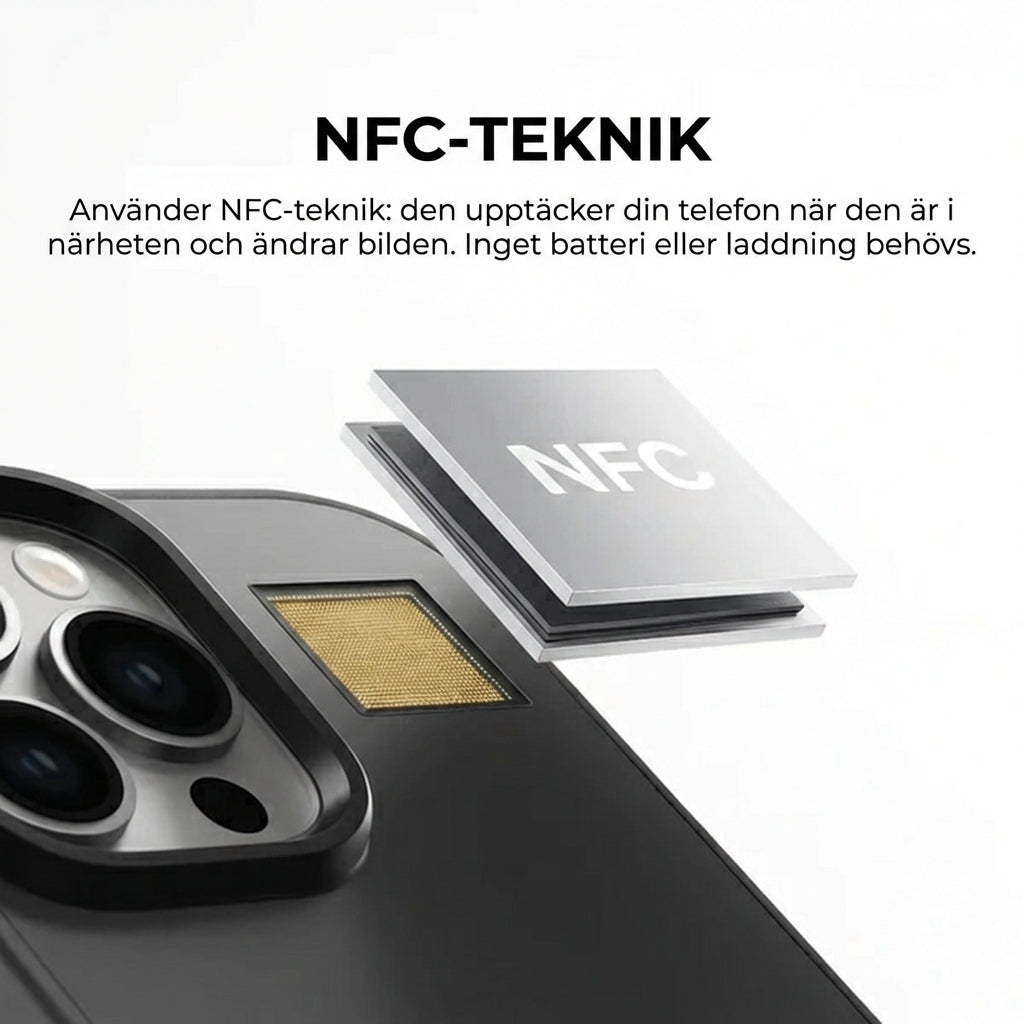 Pixly NFC E-Ink-skal för iPhone – smart skal med anpassningsbar skärm (DIY-bilder)