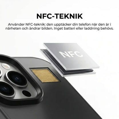 Pixly NFC E-Ink-skal för iPhone – smart skal med anpassningsbar skärm (DIY-bilder)