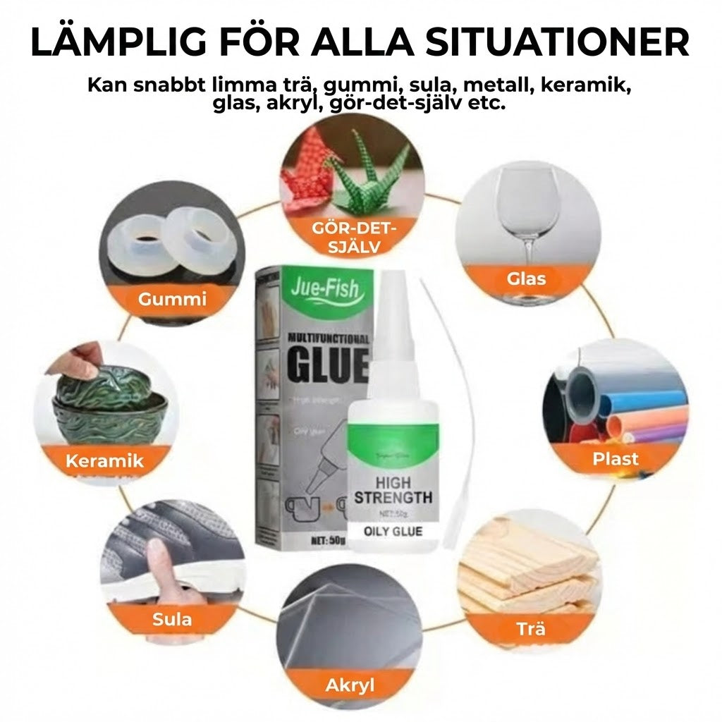 Superstarkt universallim – för plast, trä och keramik (transparent)