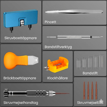 Professionellt klockreparationsset