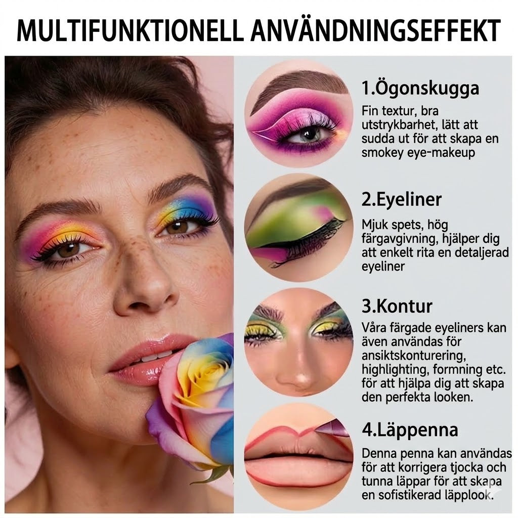 14-delars set med vattenfasta, färgglada gel-eyeliners 👁️🌈✏️