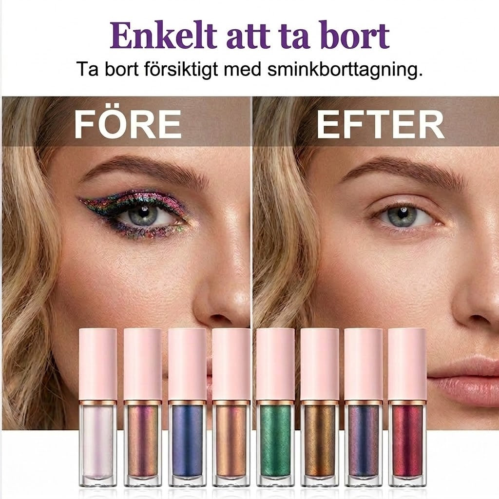 ✨ 8-delat set med glittriga flytande eyeliners