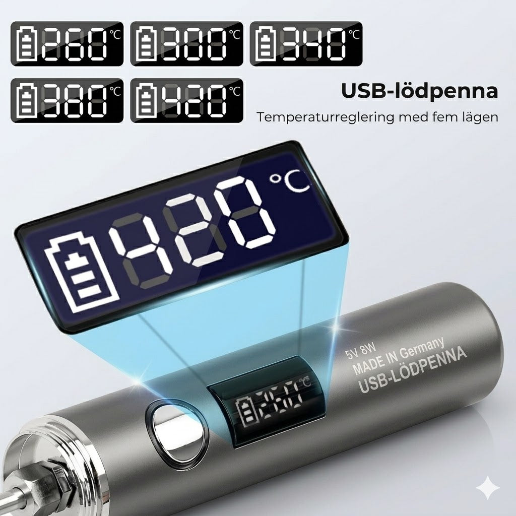 USB-uppladdningsbar lödkolv
