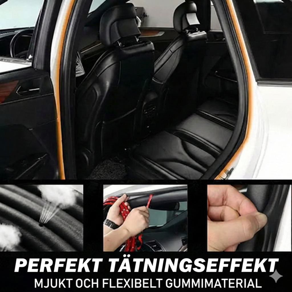 Universell bildörrstätning (5 m) – självhäftande vind- och bullerlist (B-typ)