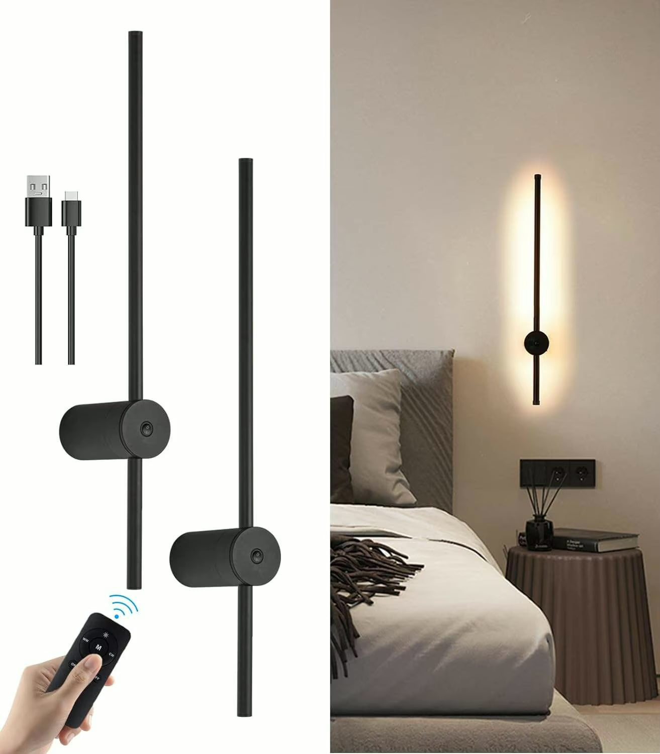 Trådløs Væglampe med Moderne Design