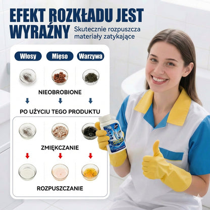 Kraftfull avloppsrens – flytande rörengöring för kök, dusch och toalett (löser upp hår och fett)