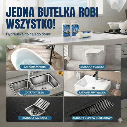 Kraftfull avloppsrens – flytande rörengöring för kök, dusch och toalett (löser upp hår och fett)