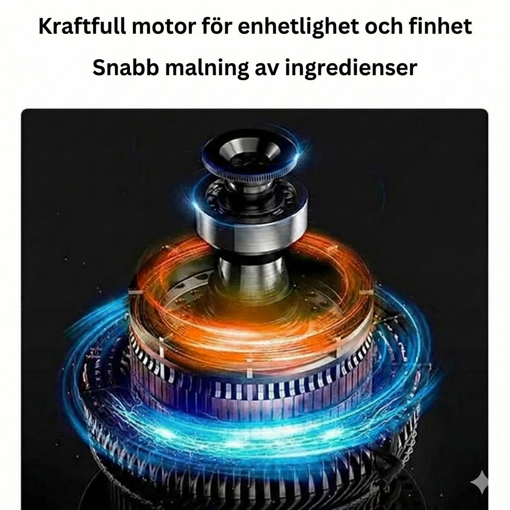 Elektrisk kaffe- och kryddkvarn – kvarn i rostfritt stål för kaffe, nötter och frön (kompakt design)