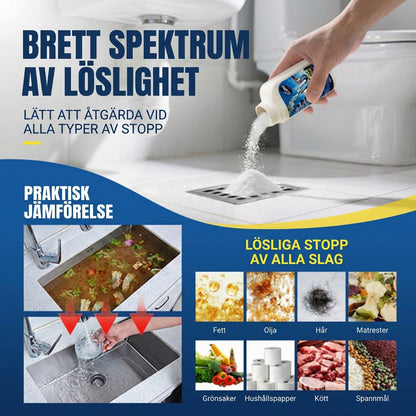 Kraftfull avloppsrens – flytande rörengöring för kök, dusch och toalett (löser upp hår och fett)