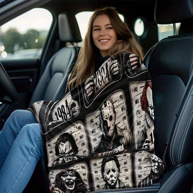 Blødt Fleece Tæppe med Horror-tema