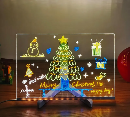 DoodleGlow™ magisk LED-ritplatta – lysande ritplatta för barn (med pennor och mallar)