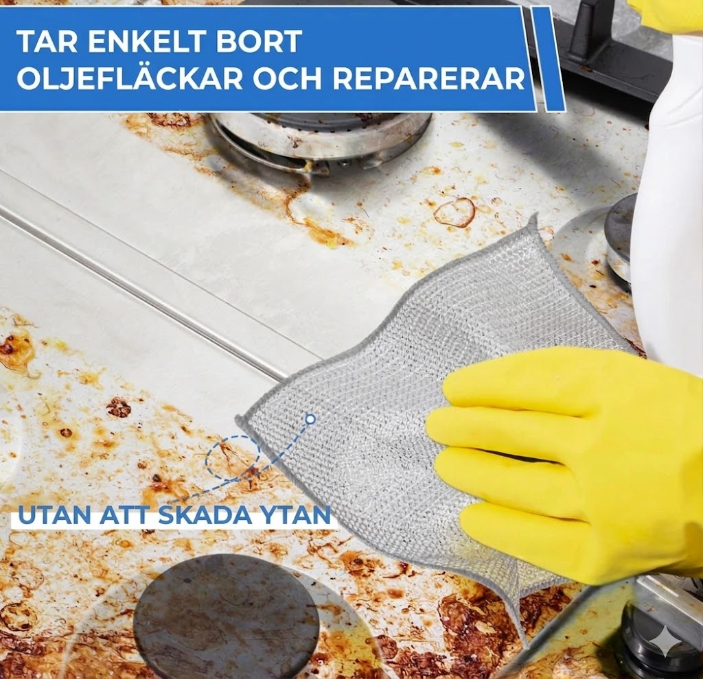 Återanvändbara silverfärgade rengöringsdukar i nät (10-pack) – kraftfull rengöring utan repor – för kastruller, glas och bänkskivor – snabbtorkande och hållbara