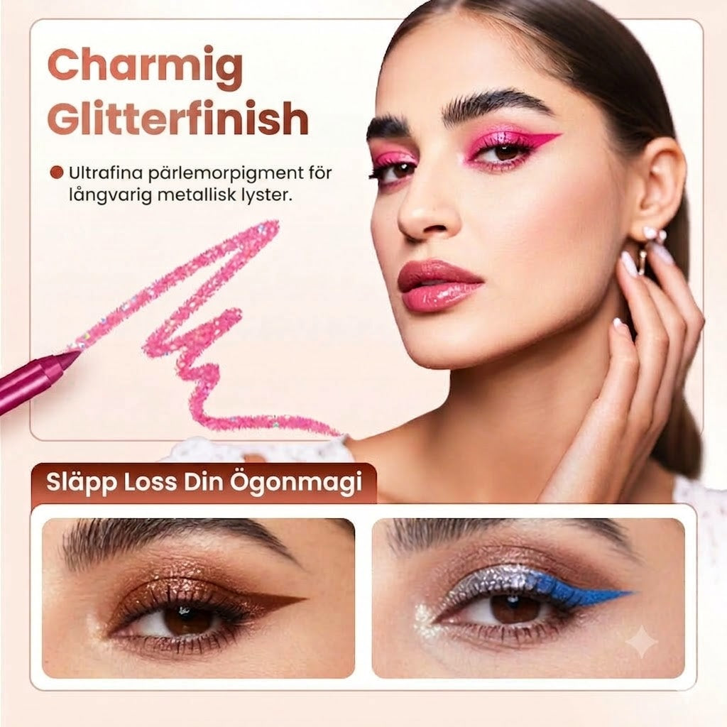 14-delars set med vattenfasta, färgglada gel-eyeliners 👁️🌈✏️