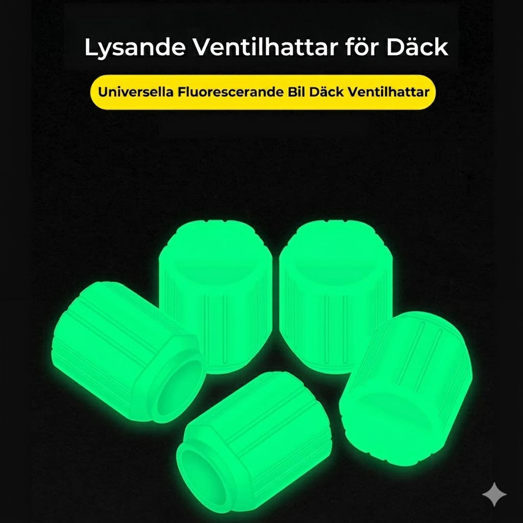 Självlysande ventillock – Lysande – Passar cyklar, bilar och motorcyklar