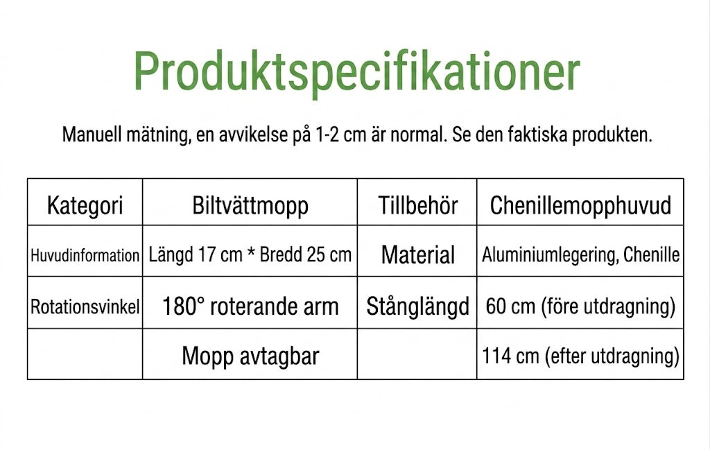 Teleskopisk biltvättsmopp