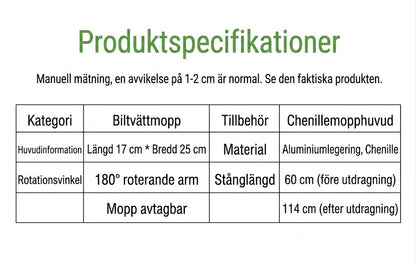 Teleskopisk biltvättsmopp