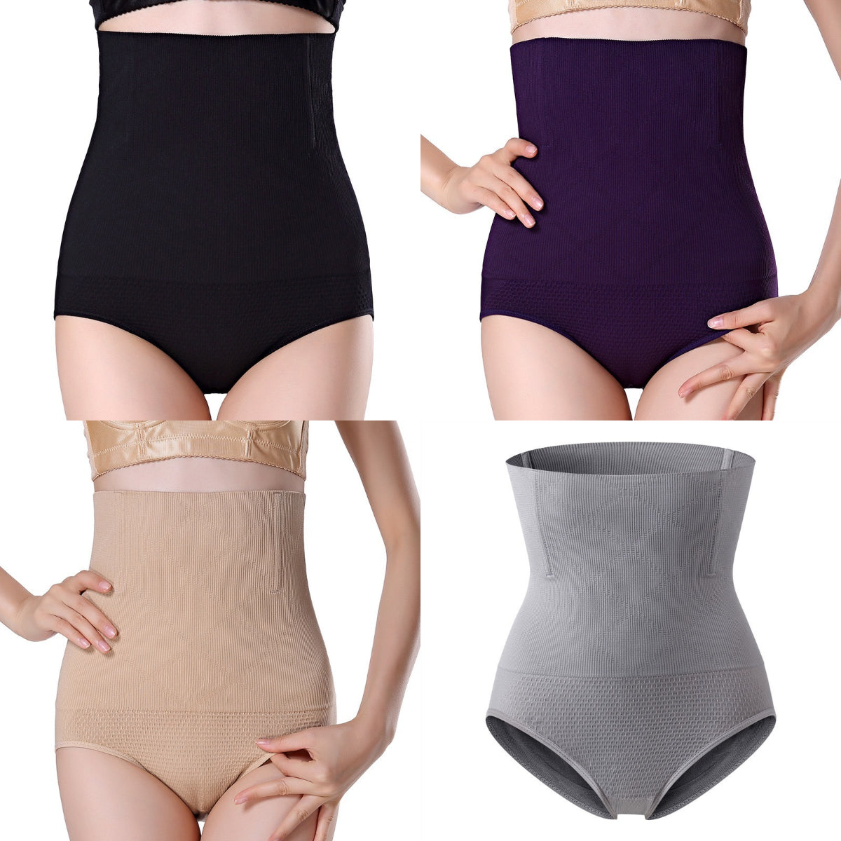 Shapewear-trusser | Mavekontrol & Høj talje – 1 sæt (4 stk.)