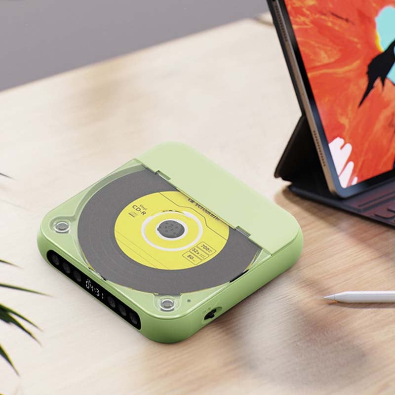 Bärbar CD-spelare med Bluetooth – uppladdningsbar Discman för bilen och på språng (Anti-Shock)