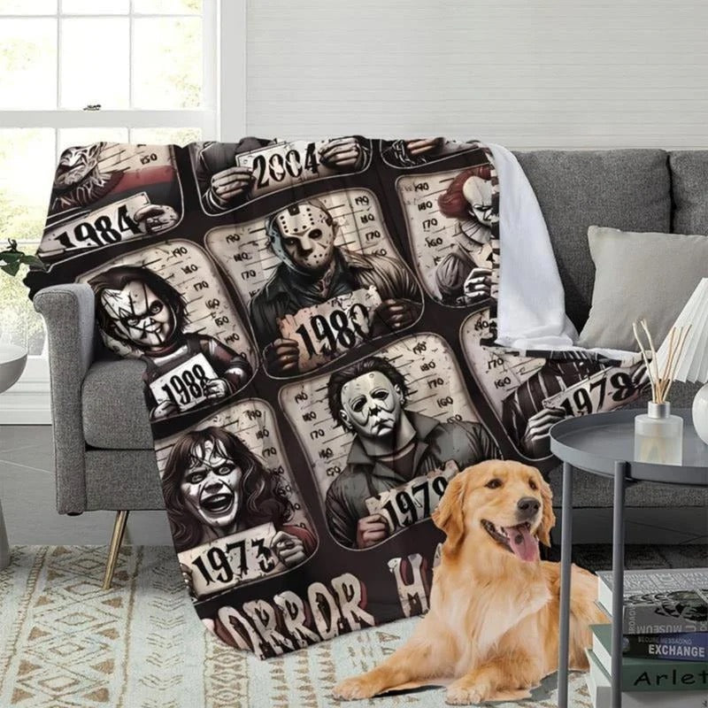 Blødt Fleece Tæppe med Horror-tema