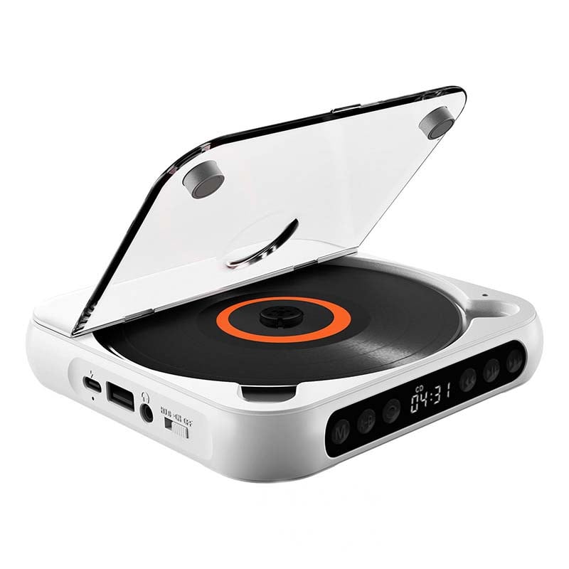 Bärbar CD-spelare med Bluetooth – uppladdningsbar Discman för bilen och på språng (Anti-Shock)