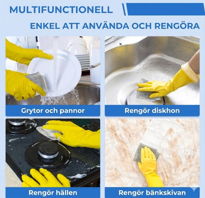 Återanvändbara silverfärgade rengöringsdukar i nät (10-pack) – kraftfull rengöring utan repor – för kastruller, glas och bänkskivor – snabbtorkande och hållbara
